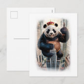 Funny Parody Panda Movie Character on a White シーズンポストカード (正面/裏面)