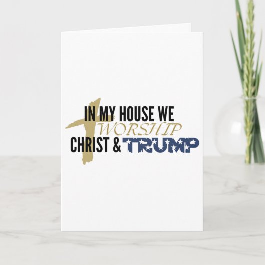 Funny Parody “we Worship Christ And Trump”  カード (正面)