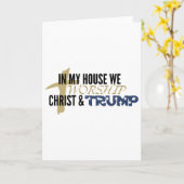 Funny Parody “we Worship Christ And Trump”  カード (黄色い花)