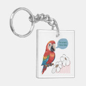 Funny Parrot Acrylic Keychain – Custom Text & Imag キーホルダー (正面左)