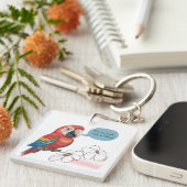 Funny Parrot Acrylic Keychain – Custom Text & Imag キーホルダー (正面右)
