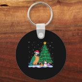 Funny Parrot Xmas Tree Lights Reindeer Hat Christm キーホルダー (正面)