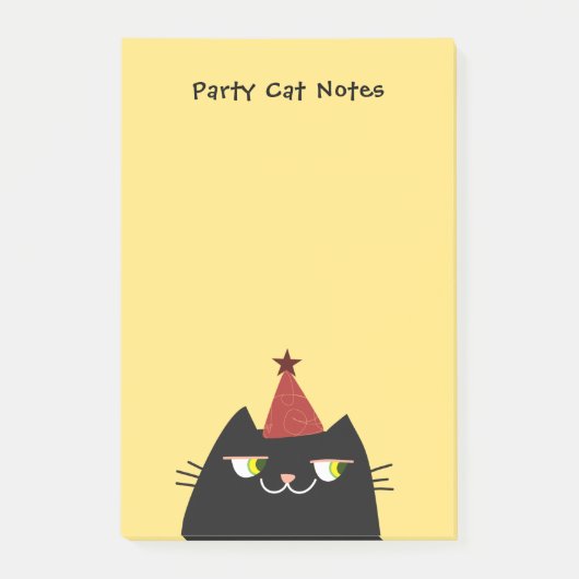 Funny Party Cat Sticky Notes Cute Kawaii ポストイット (正面)