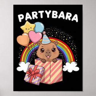 Funny Partybara Capybara Happy Birthday Kids Boys  ポスター