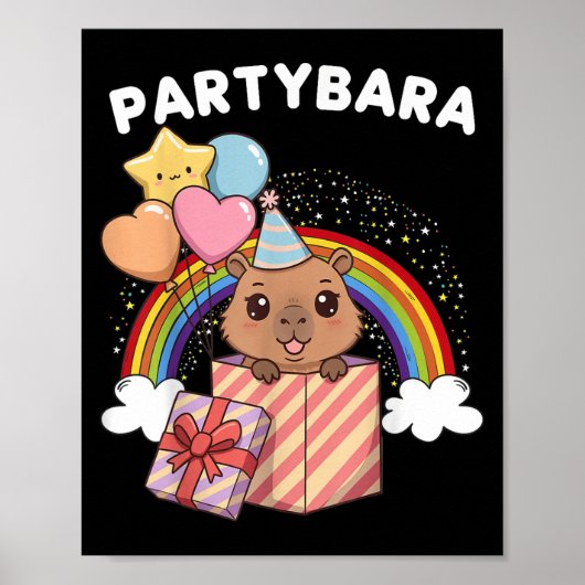 Funny Partybara Capybara Happy Birthday Kids Boys  ポスター (正面)