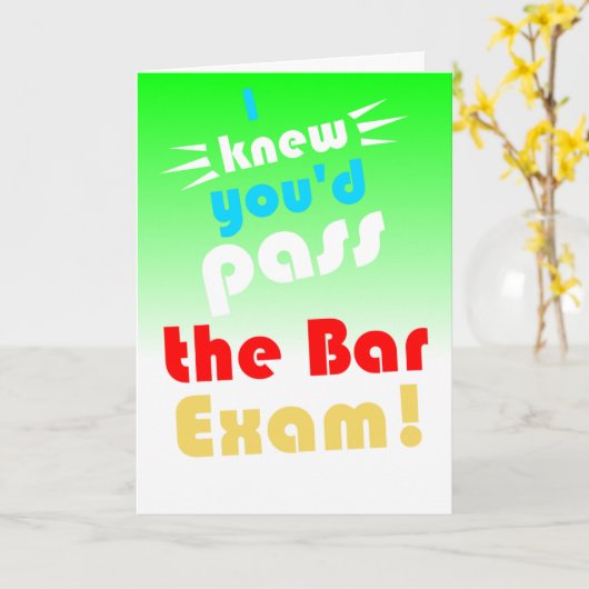 funny pass the bar exam カード (黄色い花)