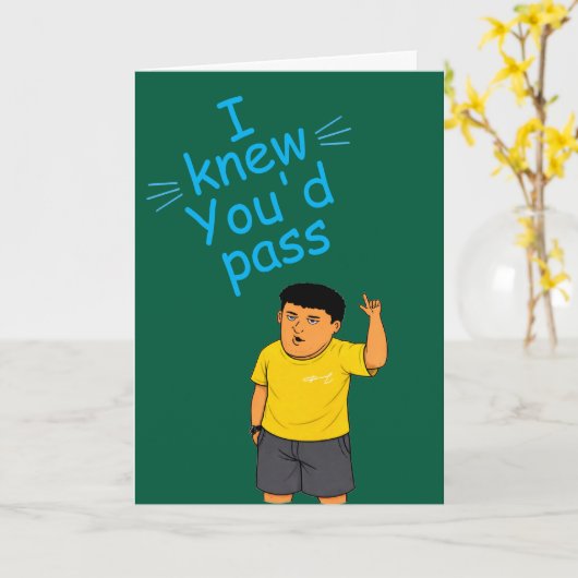 Funny passed the bar exam card カード (黄色い花)