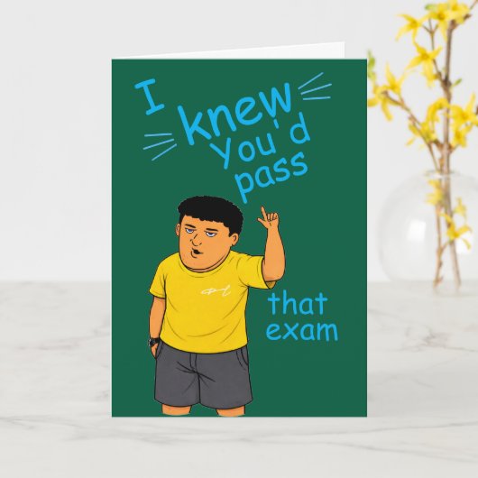 funny Passed the bar exam card カード (黄色い花)