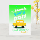funny passing drivers test congratulations カード (黄色い花)