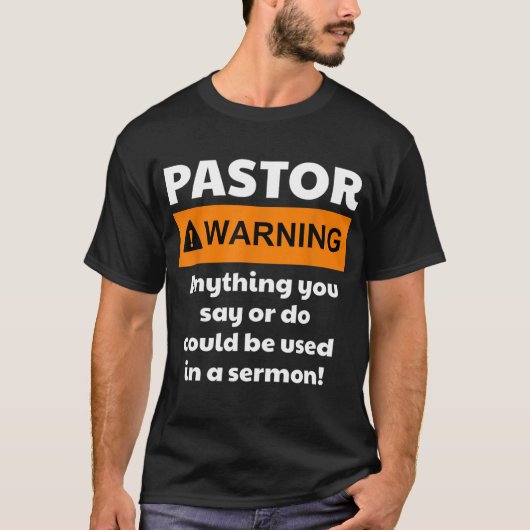 Funny Pastor Warning I Might Put You In A Sermon Tシャツ (正面)