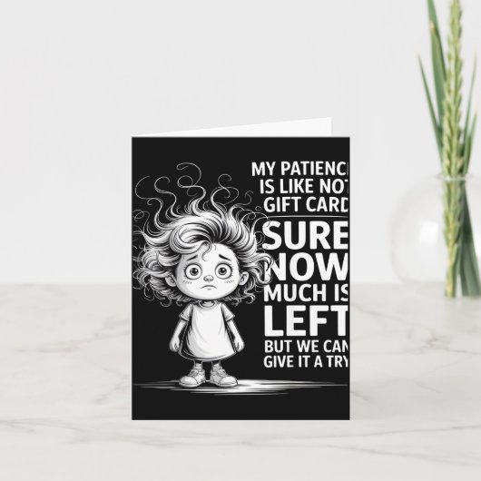 Funny Patience Gift Card Quote Retro Mpy Outfit Fo カード (正面)