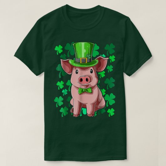 Funny Patrick's Day Pig Tシャツ (デザイン正面)