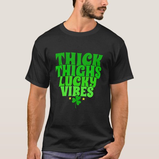 Funny Patricks Thick Thighs Lucky Vibes, Cool Patr Tシャツ (正面)