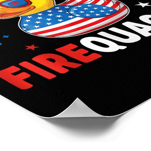 Funny Patriotic Duck Firequacker Pun Independence  ポスター (角)