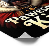 Funny Pawesome English Bulldog King Dog Art ポスター (角)