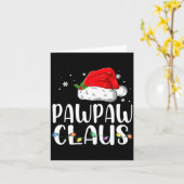 Funny Pawpaw Claus Christmas Pajamas Santa カード (黄色い花)