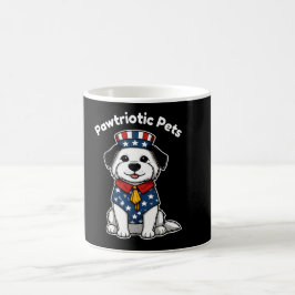 Funny Pawtriotic Pets – USA FlagClassic Mug, 11 oz コーヒーマグカップ