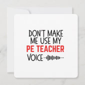 Funny PE Teacher Gift 招待状 (裏面)