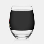 Funny Peace Hand Maltese Christmas Lights Womens M ステムなしワイングラス (左)