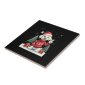 Funny Peace Hand Maltese Christmas Lights Womens M タイル (側面)