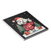 Funny Peace Hand Maltese Christmas Lights Womens M ノートパッド (アングル)