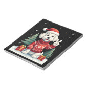 Funny Peace Hand Maltese Christmas Lights Womens M ノートパッド (回転)