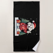 Funny Peace Hand Maltese Christmas Lights Womens M ビーチタオル (正面)