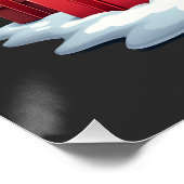 Funny Peace Hand Shih Tzu Christmas Lights Womens  ポスター (コーナー)