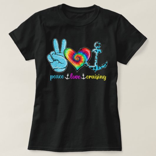 Funny Peace Love Cruising Sailing Cruise Tropical  Tシャツ (デザイン正面)