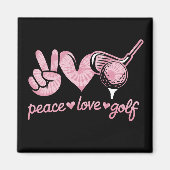 Funny Peace Love Golf Player Sport Lovers  マグネット (正面)