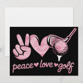 Funny Peace Love Golf Player Sport Lovers  招待状 (正面/裏面)