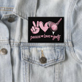 Funny Peace Love Golf Player Sport Lovers  缶バッジ (インサイチュ)