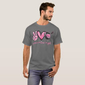 Funny Peace Love Golf Player Sport Lovers boy frie Tシャツ (正面フル)