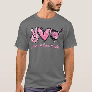 Funny Peace Love Golf Player Sport Lovers boy frie Tシャツ