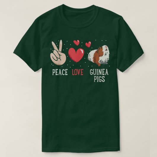 Funny Peace Love Guinea Pigs Graphic Women Men Gui Tシャツ (デザイン正面)