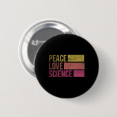 Funny Peace Love Science Lovers Math Chemistry Tea 缶バッジ (正面&裏面)