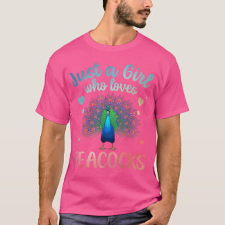 Funny Peacock Design for Women Girls Bird Peacock  Tシャツ