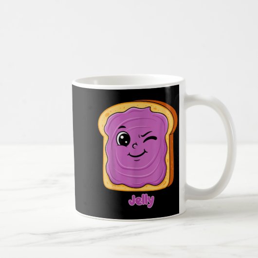 Funny Peanut Butter-jelly Friends Cute Food Matchi コーヒーマグカップ (右)