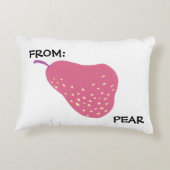 Funny Pear Pun – “From: Pear” Pop Art Fruit Canva アクセントクッション (裏面)