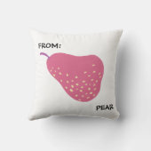 Funny Pear Pun – “From: Pear” Pop Art Fruit Canva クッション (裏面)