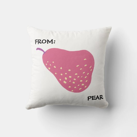 Funny Pear Pun – “From: Pear” Pop Art Fruit Canva クッション (裏面)