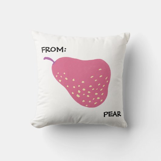 Funny Pear Pun – “From: Pear” Pop Art Fruit Canva クッション (正面)
