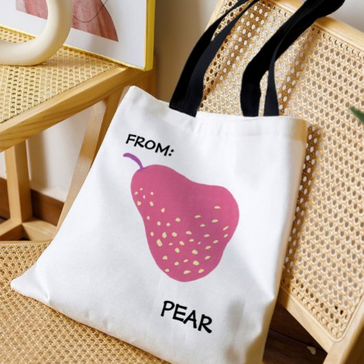 Funny Pear Pun – “From: Pear” Pop Art Fruit Canva トートバッグ