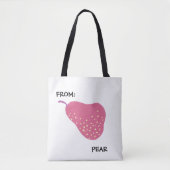 Funny Pear Pun – “From: Pear” Pop Art Fruit Canva トートバッグ (正面)