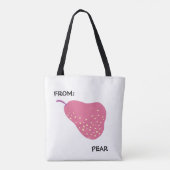 Funny Pear Pun – “From: Pear” Pop Art Fruit Canva トートバッグ (裏面)