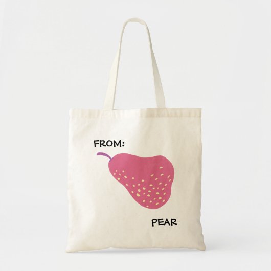 Funny Pear Pun – “From: Pear” Pop Art Fruit Canva トートバッグ (正面)