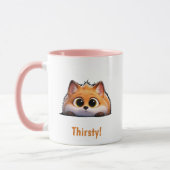 Funny Peekaboo Fox "Thirsty!" Cute Office Gift マグカップ (左)