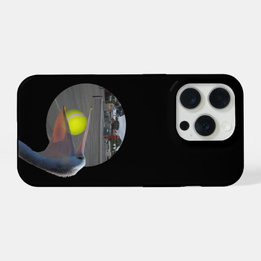 Funny Pelican Catches Tennis Ball, Denim Jacket iPhoneケース (裏面横)
