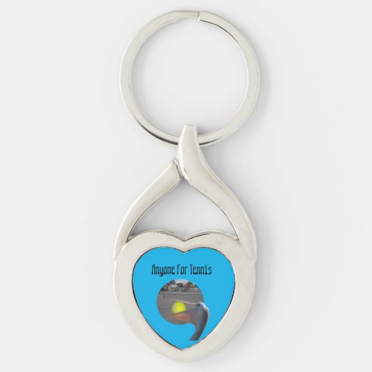 Funny Pelican Tennis Player, Keyring キーホルダー (正面)