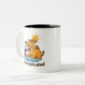 Funny Penguin and Giraffe Mug – “It’s Complicated” ツートーンマグカップ (正面左)